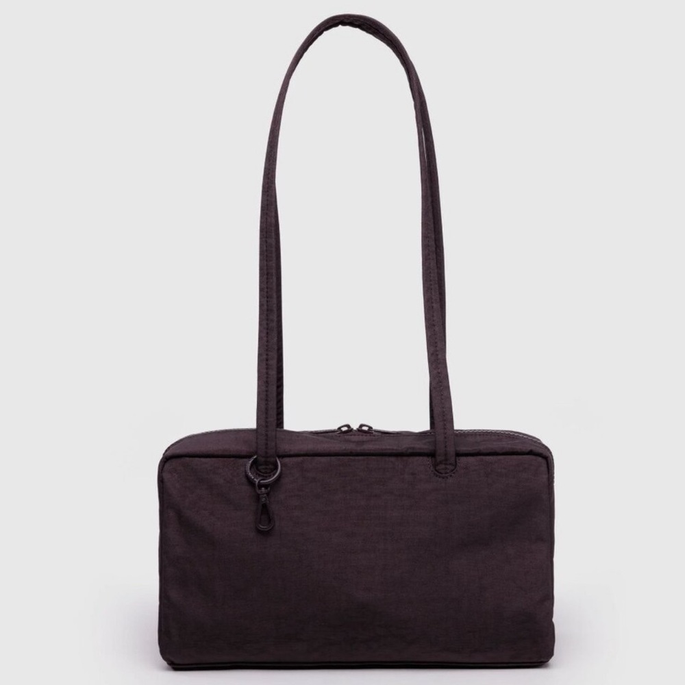 BAGGU Medium Nylon Bowler in Chocolate Plum